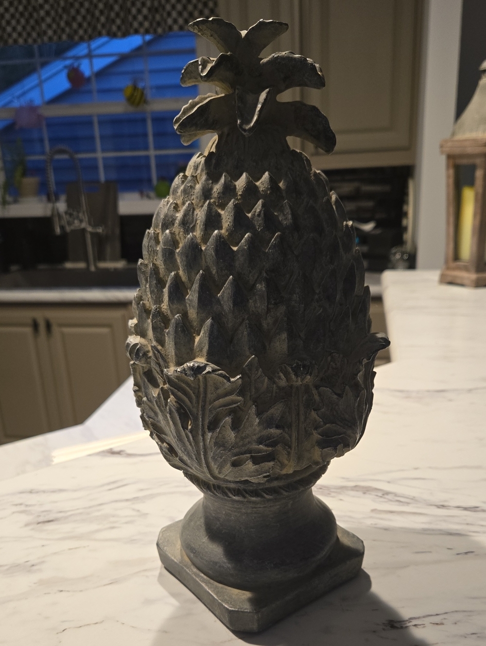 Decorative Pineapple Finial Sculpture - Gray